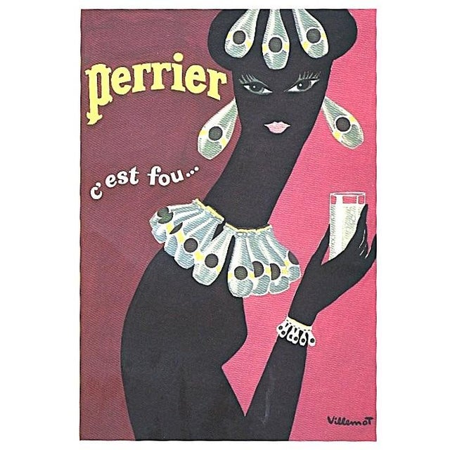 1971 Rare Vintage French Perrier Advertisement Print by Villemont For Sale - Image 4 of 4