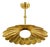 Handmade Brass Flower Chandelier, Hammered Floral Pendant Light, Art Deco Ceiling Fixture For Sale
