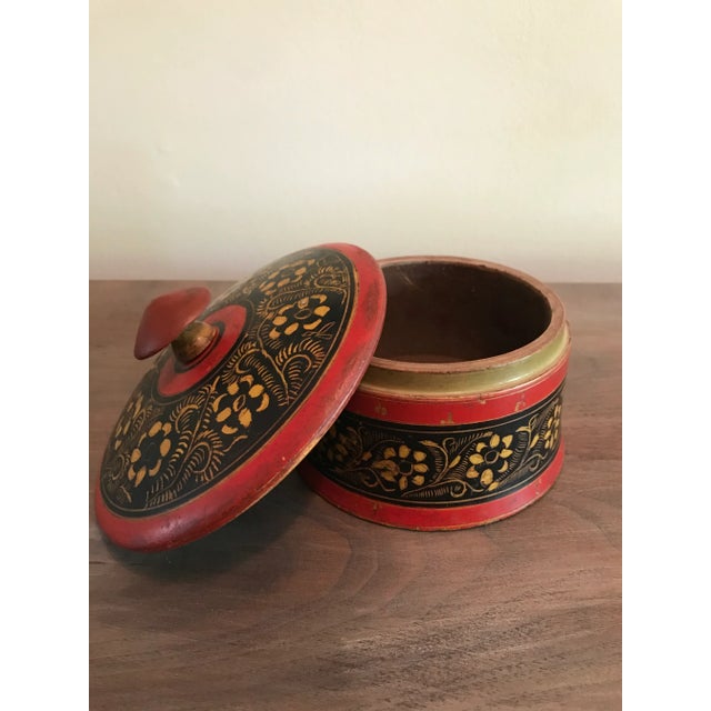 Rustic Punjabi Wooden Spice Box For Sale - Image 3 of 9