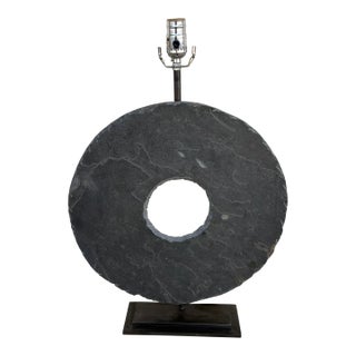 Arteriors Carved Slate Ring Lamp. For Sale