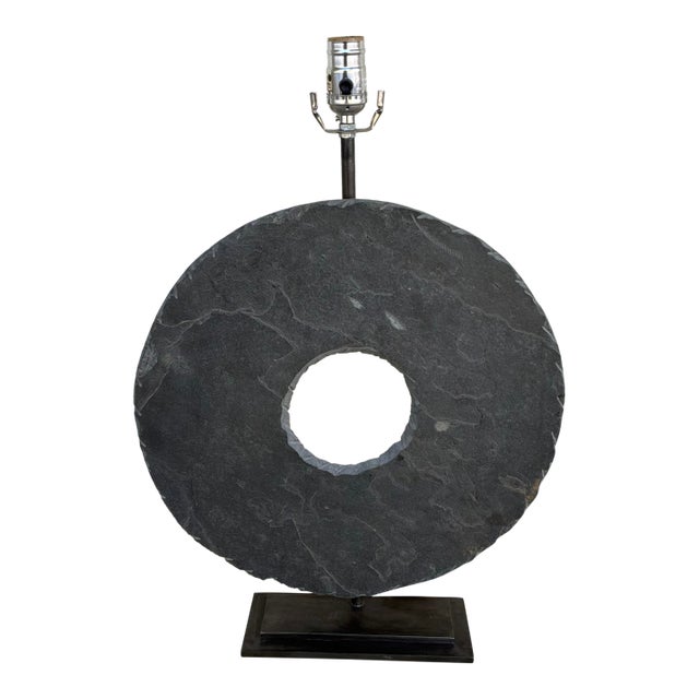 Arteriors Carved Slate Ring Lamp. For Sale