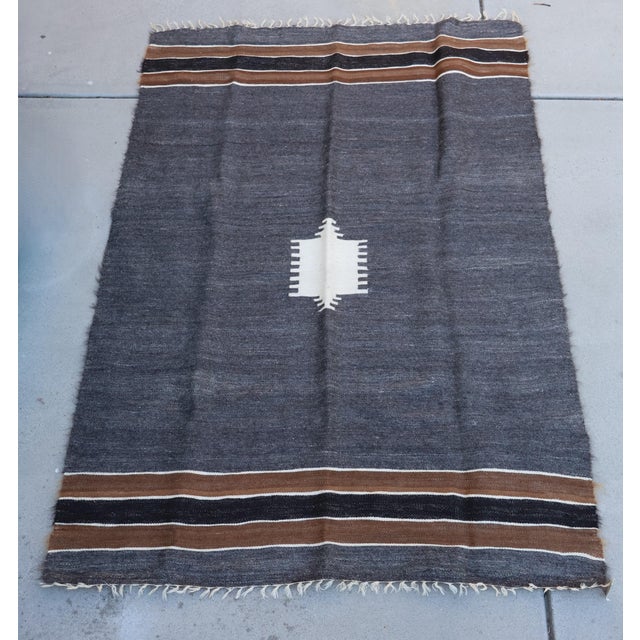 A mid-century hand-woven Siirt blanket from southeastern Anatolia, made from undyed angora goat mohair in its natural...