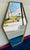 Stylish Contemporary Hexagonal Brass Finished Wall Mirror, showroom floor sample