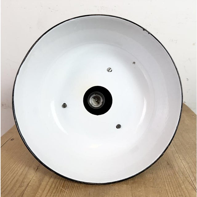 Industrial Bauhaus Black Enamel Pendant Lamp, 1930s For Sale - Image 18 of 18