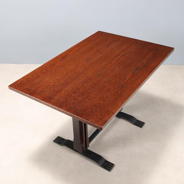 Vintage Table in Wood Veneer and Metal, Italy, 1960s For Sale - Image 3 of 9