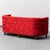 Three-Seater Sofa in Red Fabric with Floral Pattern, 1960s For Sale - Image 4 of 11