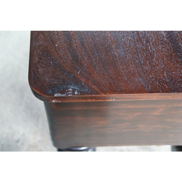 Early 20th Century Antique Early 20th C. American Mahogany Spinet Writing Desk Console Hall Table For Sale - Image 5 of 18