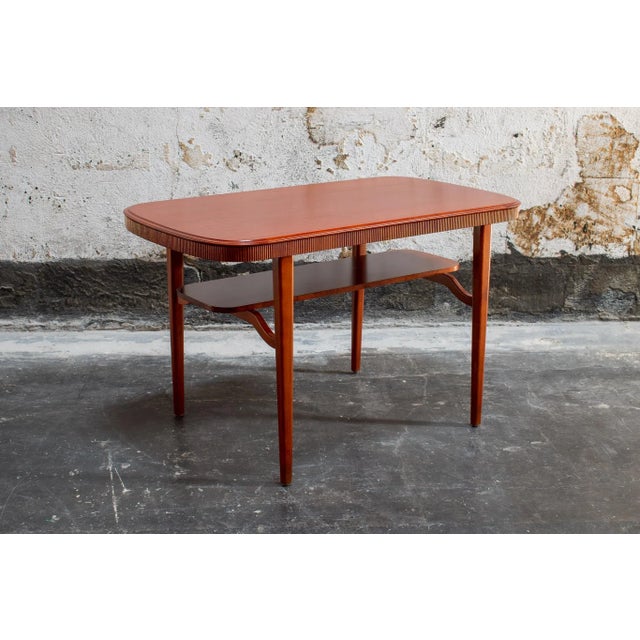 Mid-Century Modern Mid-Century Modern Mahogany End or Coffee Table With Shelf, Sweden, C. 1950 For Sale - Image 3 of 9