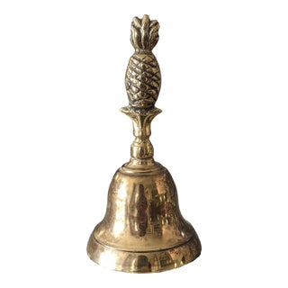 Vintage English Brass Pineapple Dinner Bell For Sale
