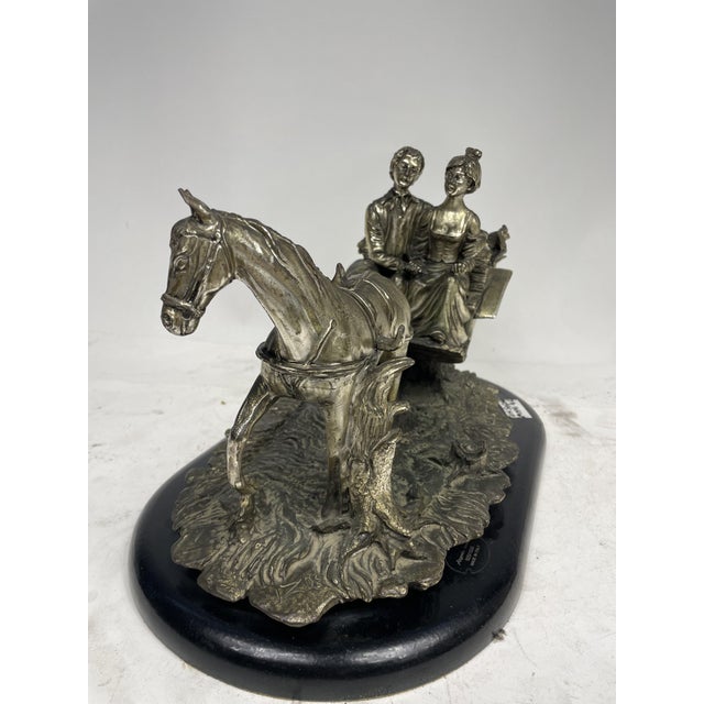 Carriage Sculpture with Horses Laminated in Silver, Italy, 1970s For Sale - Image 13 of 15