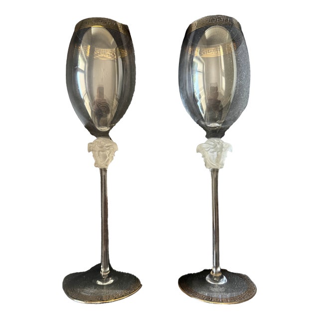Medusa Wine Glasses by Gianni Versace for Rosenthal, 1990s, Set of 2 For Sale