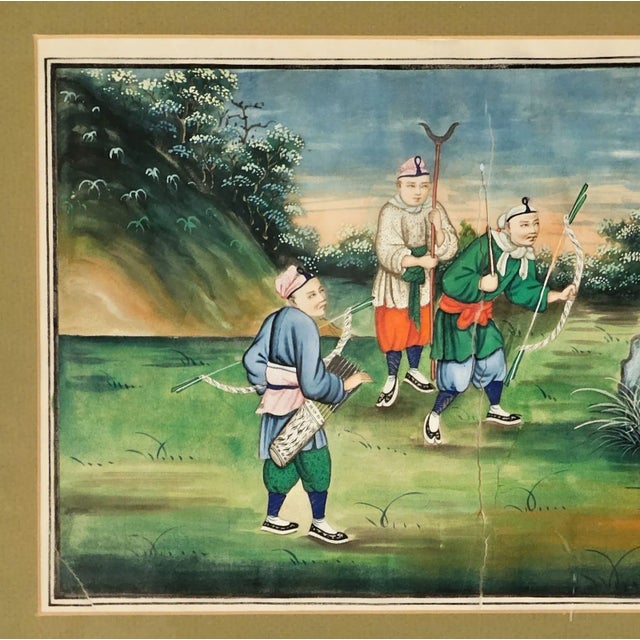 Chinese Chinese Painting on Pith Paper, Circa 1840 For Sale - Image 3 of 4