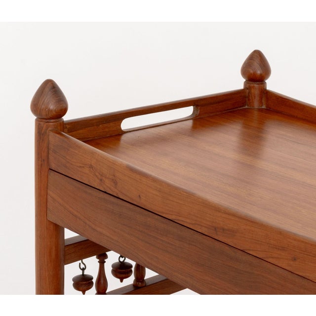 Danish Teak Rolling Tea Trolley For Sale - Image 4 of 9