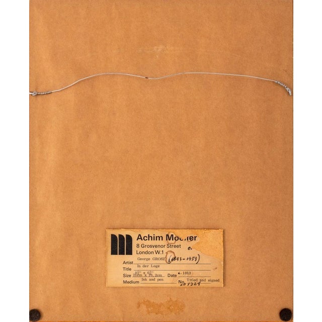 George Grosz "In Der Loge" Pen and Ink on Paper For Sale - Image 9 of 10