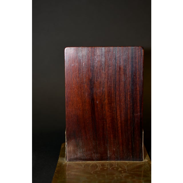 Pair Antique Rosewood Jade Bookends For Sale - Image 12 of 14