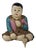 Mid 20th Century Wood Carved Seated Asian Baby Jeweled Lacquered Sculpture, Thailand For Sale