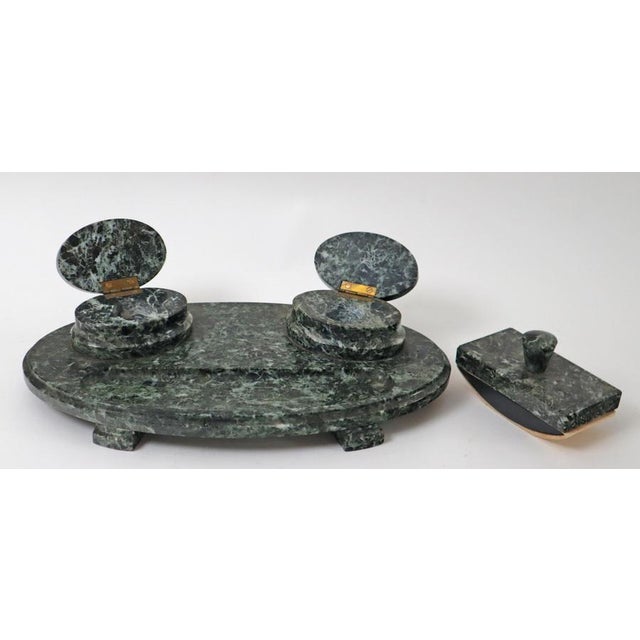 Art Deco Serpentine Extinguishing Cradle Desk Set, Germany, 1920s, Set of 2 For Sale - Image 3 of 15