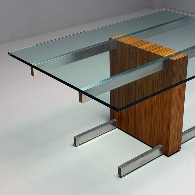 Brown Vladimir Kagan, Mid-Century Modern, Dining Table, Zebrawood, Glass, Usa, 1967 For Sale - Image 8 of 12