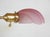 Stunning, violet colored art glass clam shell shade reading lamp, imported from France, circa 1960's. Constructed of solid...