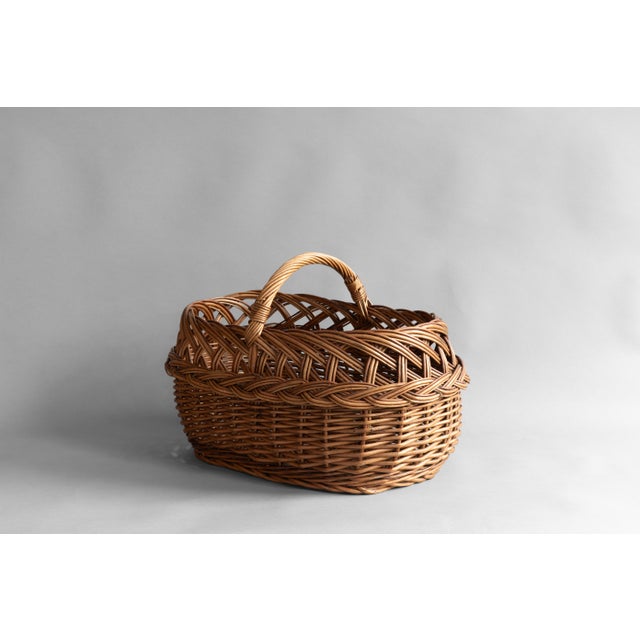 Vintage Wicker Basket, 1930s For Sale - Image 9 of 9