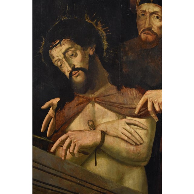 Circle of Michael Coxie, Ecce Homo, Pontius Pilate, 1580, Oil on Board, Framed For Sale - Image 7 of 14