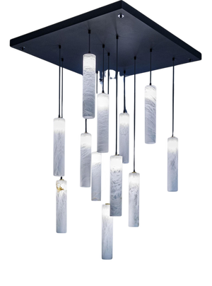 Tubular Bells Pendant Lamps by United Alabaster, Set of 12