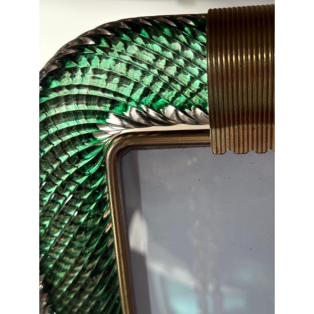 Olive Green Murano Glass Photo Frame, 2000s For Sale - Image 9 of 15