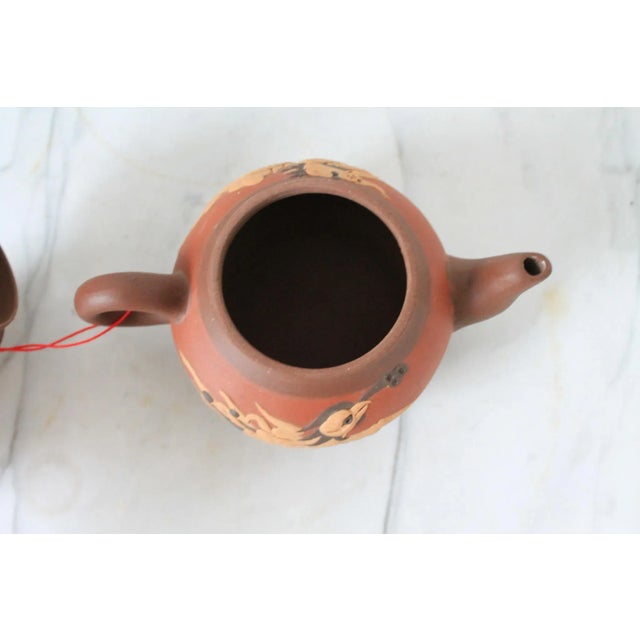 Chinese Yixing Zisha Clay Teapot W/ Dragon & Bird Motif For Sale In Milwaukee - Image 6 of 9