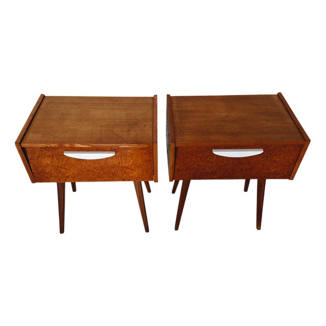 Mid-Century Czech Nightstands, 1960s, Set of 2 For Sale