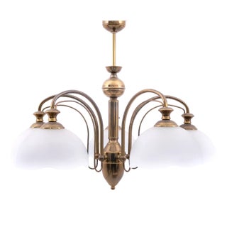 Brass Chandelier, Poland, 1980s For Sale