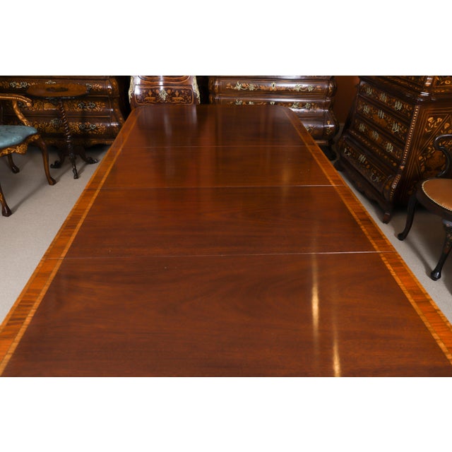 Vintage Crossbanded Twin Pillar Dining Table by William Tillman, 1980s For Sale - Image 11 of 16