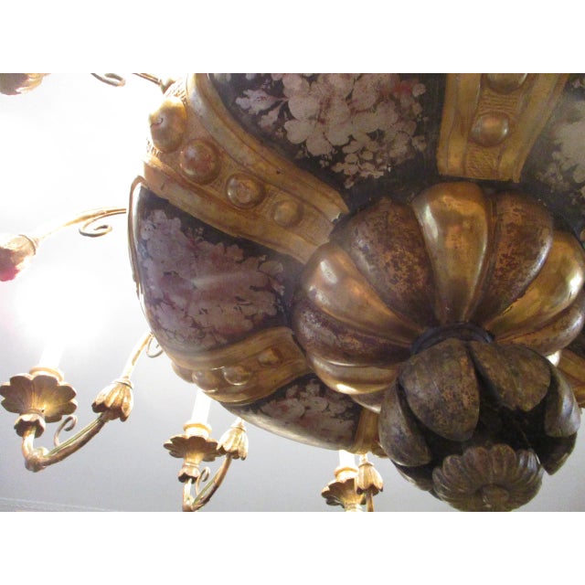 Vintage 1930s Belle Epoche 12 Arm Chandelier For Sale - Image 4 of 12