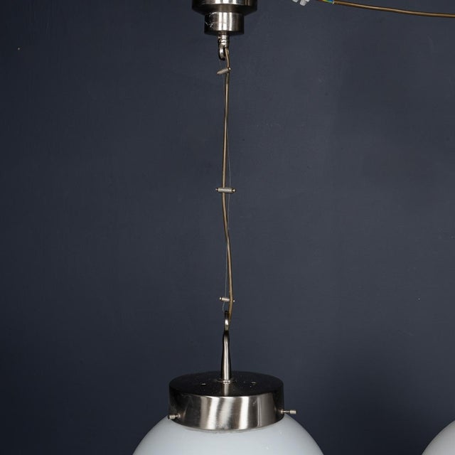 Artemide Italian Delta Opaline Pendant Lights by Sergio Mazza for Artemide, 1960s, Set of 2 For Sale - Image 4 of 14