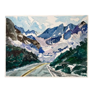 “View of Mt Dana Westward”~ Yosemite Landscape Watercolor by Mary Alice Copp For Sale