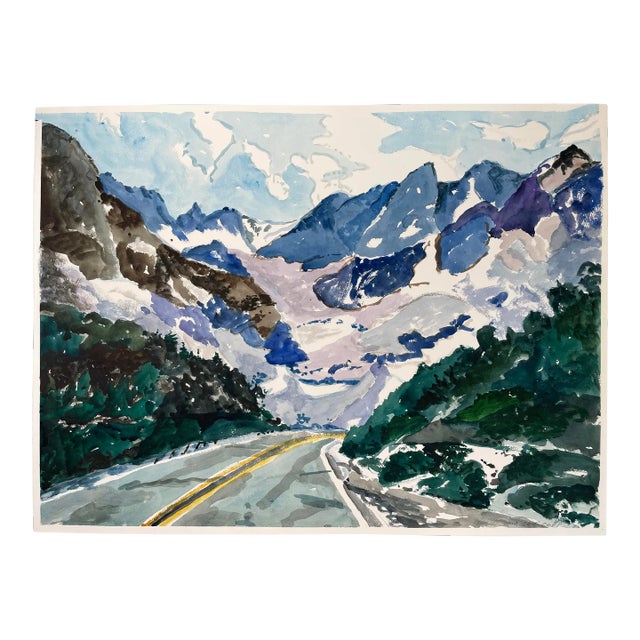 “View of Mt Dana Westward”~ Yosemite Landscape Watercolor by Mary Alice Copp - For Sale