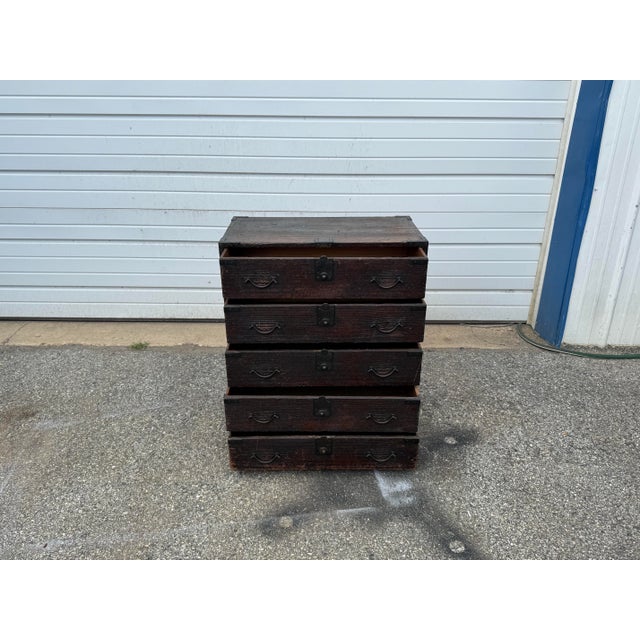 Vintage Antique Pine Campaign Chest With Iron Hardware For Sale - Image 9 of 12