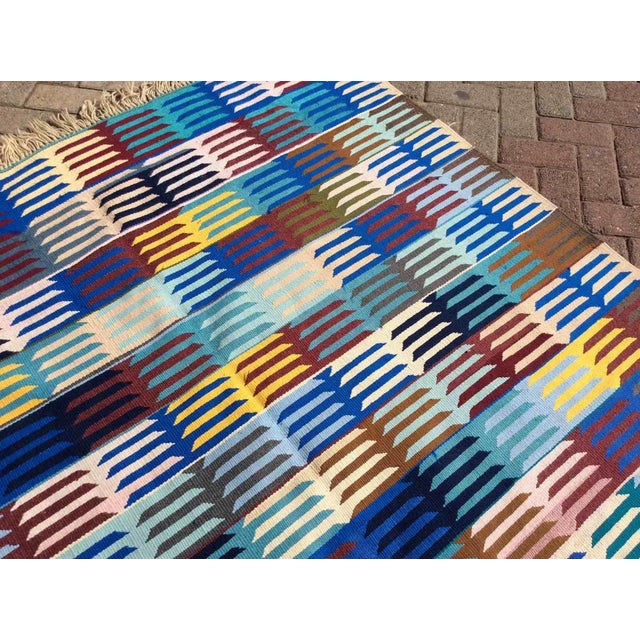 Multi-Color Handwoven Vintage Kilim - 68" X 112" For Sale - Image 11 of 12
