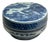 Circa 1930s Chinese Republic Blue and White Porcelain Powder Box Yongzheng Mark For Sale