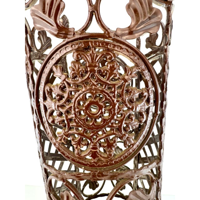 Metal Vintage Wrought Iron Umbrella Stand For Sale - Image 7 of 10