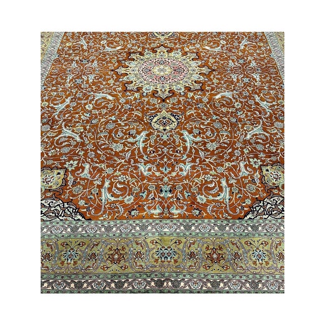 1980s 1980s Old Persian Tabriz Masterpiece Rug 9’11” X 13’7″ For Sale - Image 5 of 11