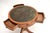 Antique Yew Wood Leather Top Drum Table, 1950s For Sale - Image 4 of 7