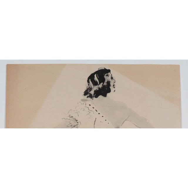 This mid 20th century ink on paper figure drawing is by Bay Area painter, printmaker, and designer Calvin Anderson...