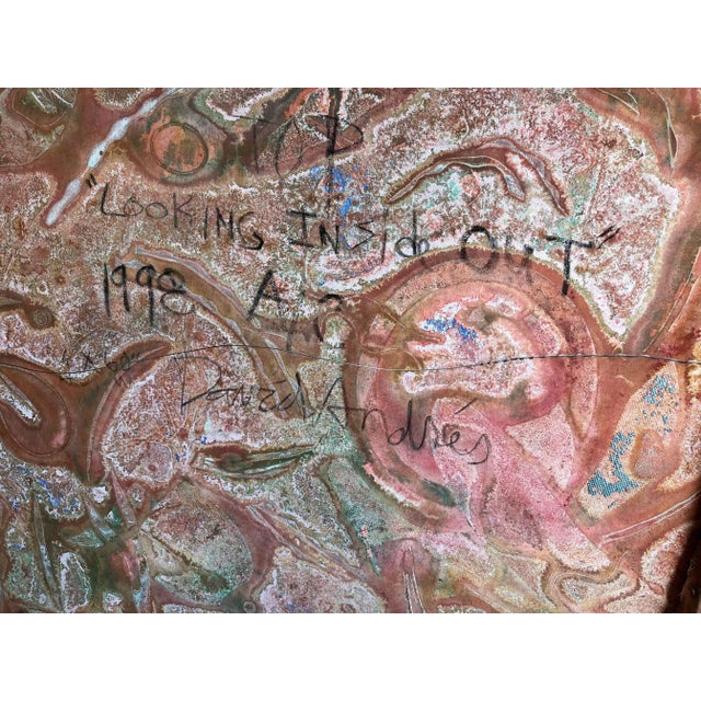 Textile David Andres Large Abstract Acrylic Painting on Canvas 1998 For Sale - Image 7 of 9