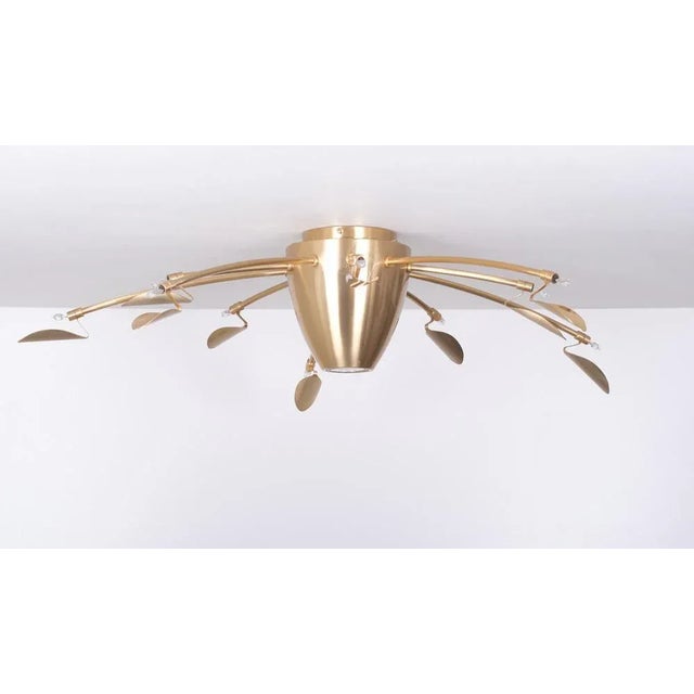 Metal Spanish Halogen Ceiling Lamp in Rose Gold from Esteluz, 1980s For Sale - Image 7 of 9