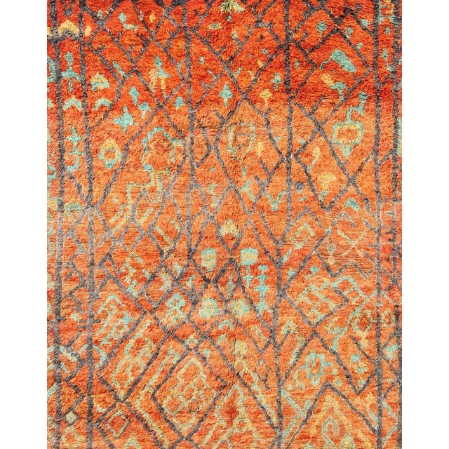 Mid 20th Century Vintage Moroccan Beni Mklid Rug With Sub-Geometric Tribal Design For Sale - Image 4 of 7