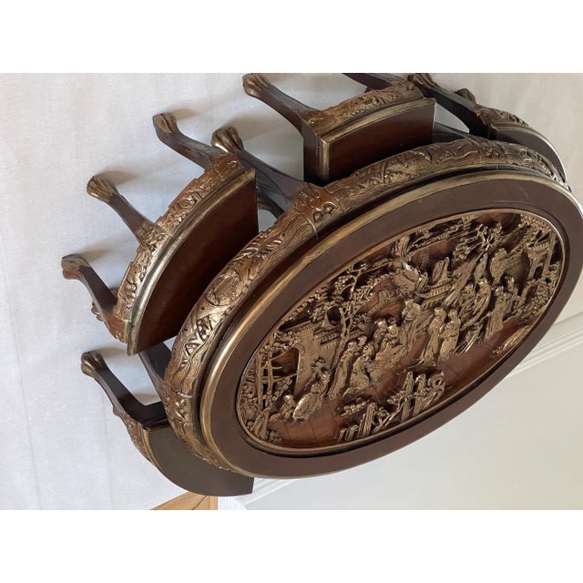 Chinese 1920 Chinese Opium/Coffee Table With 6 Chairs - Laverne Style For Sale - Image 3 of 10