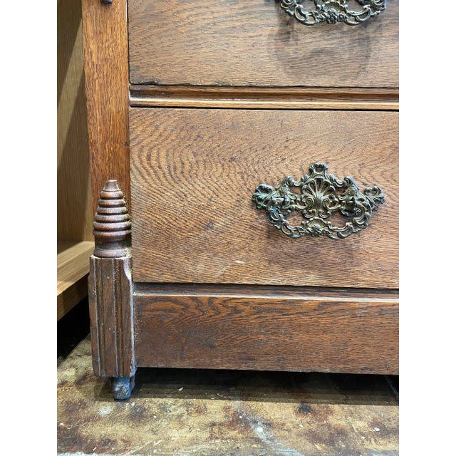 Antique 4-Drawer Dresser With Detailed Iron Hardware For Sale - Image 4 of 12