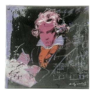 1990s Rosenthal Glass Catchall Dish With Andy Warhol Beethoven Portrait For Sale