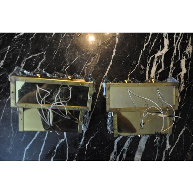 Glass German Sconces in Cut Crystal from Kinkeldey, 1970s, Set of 2 For Sale - Image 7 of 8