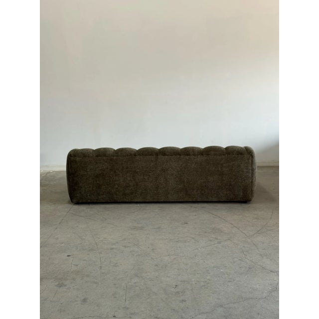 Textile Xl- Custom Low Profile Channel Sofa - Floor Model For Sale - Image 7 of 8